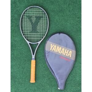 Vintage YAMAHA Bronze Ceramic Series 100 Tennis Racquet With Cover 4 1/4" Grip